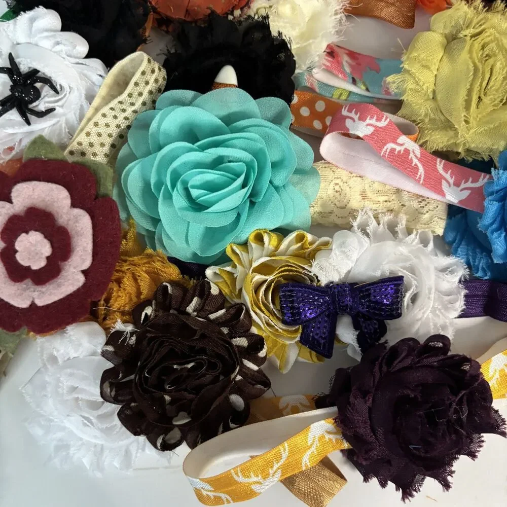 Baby Toddler Headband Hairbow LOT 50+ Holidays Everyday Colorful Elastic